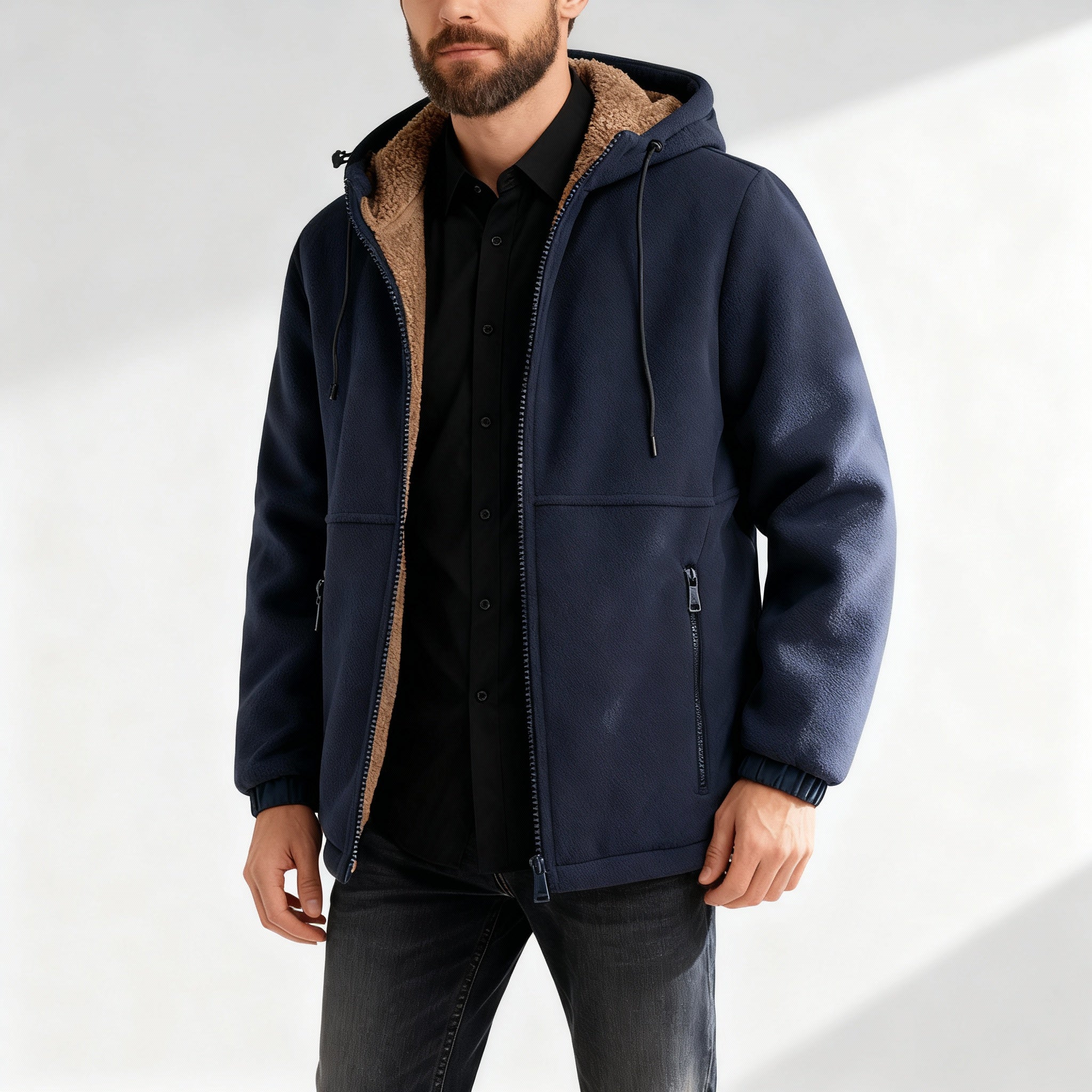 Camden Sherpa Polar Fleece Jacket | Men's Sherpa-Lined Winter Coat | Warm Outerwear UK