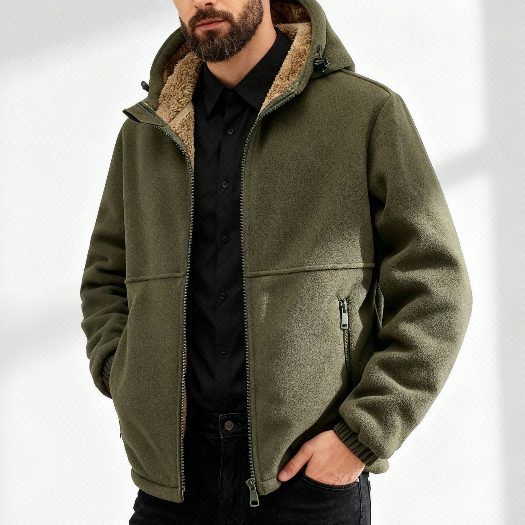 Camden Sherpa Polar Fleece Jacket | Men's Sherpa-Lined Winter Coat | Warm Outerwear UK
