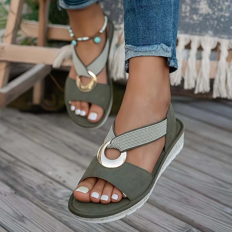 Marden Coastal Strap Sandals | Women's Strappy Summer Sandals | Beach Holiday Flat Shoes UK