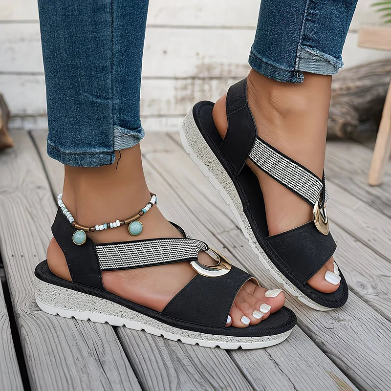 Marden Coastal Strap Sandals | Women's Strappy Summer Sandals | Beach Holiday Flat Shoes UK