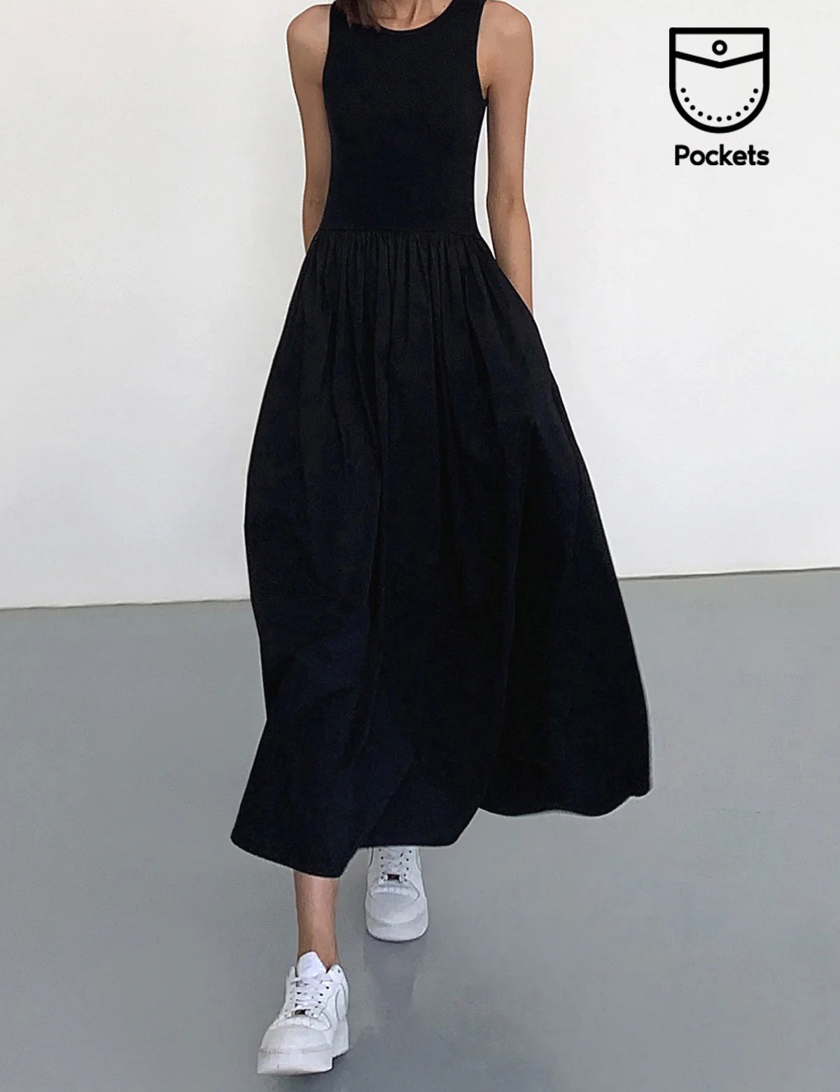 Leisure Crew Neck Long Dress | Women's Casual Long Dress | Relaxed Everyday Fashion Dress UK