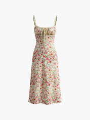Floral Print Trim Cami Midi Dress | Women's Floral Print Midi Dress | Feminine Boho Dress UK