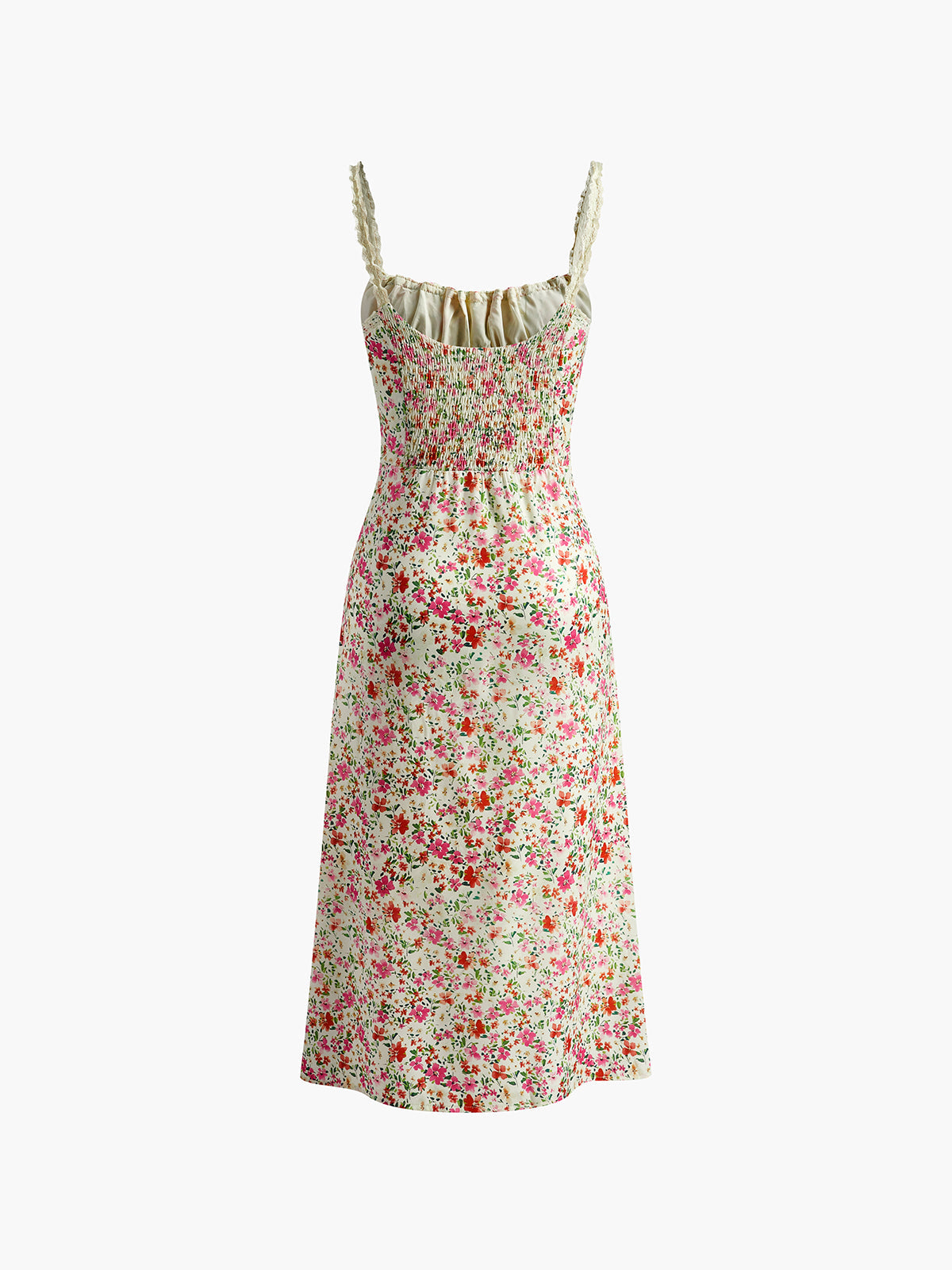 Floral Print Trim Cami Midi Dress | Women's Floral Print Midi Dress | Feminine Boho Dress UK