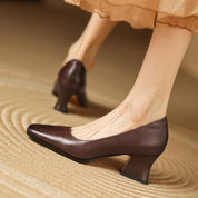 Theo Square-Toe Leather Pumps | Men's Classic Smart Shoes | Genuine Leather Smart Casual UK