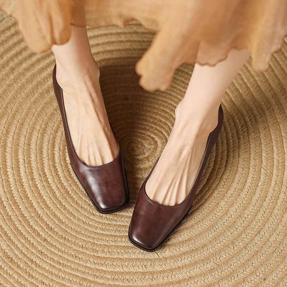 Theo Square-Toe Leather Pumps | Men's Classic Smart Shoes | Genuine Leather Smart Casual UK