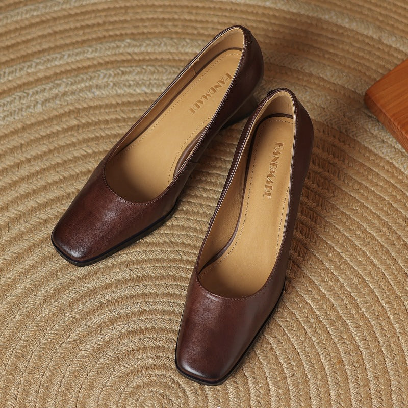 Theo Square-Toe Leather Pumps | Men's Classic Smart Shoes | Genuine Leather Smart Casual UK