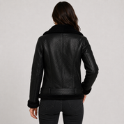 Women's Longline Faux Leather Jacket – Fleece Lined Belted Winter Coat | Black | S–XL