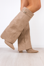Women's Block Heel Knee-High Boots – Decorative Flap Cushioned Lining Vivian | 4 Styles | UK 3–8
