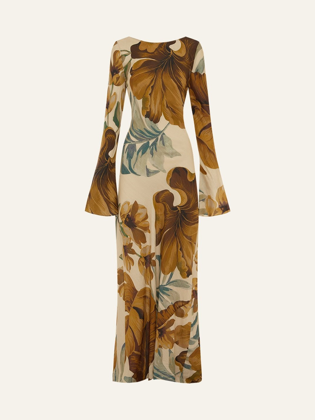 Hand-Drawn Botanical Maxi Dress | Women's Elegant Maxi Dress | Summer Holiday Long Dress UK