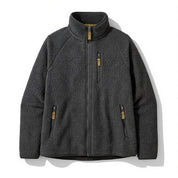 Men's Long Pile Fleece Jacket – Stand Collar Full-Zip Sherpa Midlayer Coat | 5 Colours | S–XL