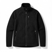 Men's Long Pile Fleece Jacket – Stand Collar Full-Zip Sherpa Midlayer Coat | 5 Colours | S–XL