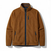 Men's Long Pile Fleece Jacket – Stand Collar Full-Zip Sherpa Midlayer Coat | 5 Colours | S–XL
