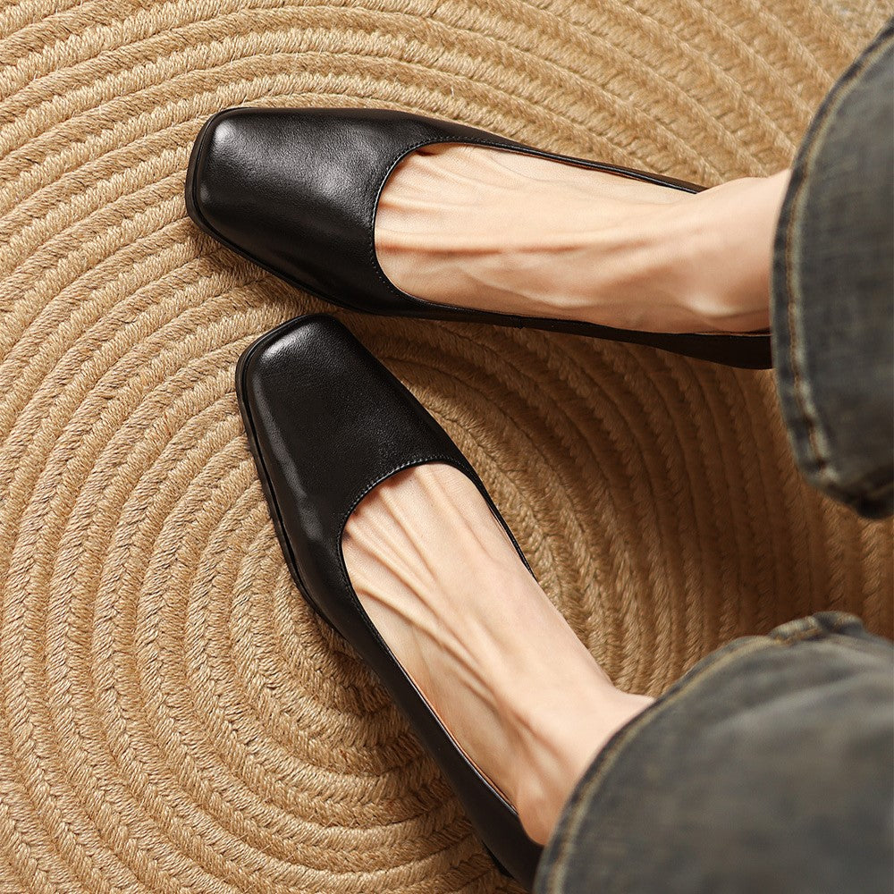 Theo Square-Toe Leather Pumps | Men's Classic Smart Shoes | Genuine Leather Smart Casual UK