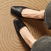 Theo Square-Toe Leather Pumps | Men's Classic Smart Shoes | Genuine Leather Smart Casual UK