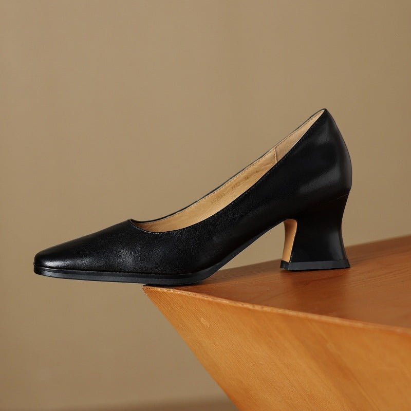Theo Square-Toe Leather Pumps | Men's Classic Smart Shoes | Genuine Leather Smart Casual UK