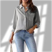 Edith Striped Shirt | Women's Striped Casual Top | Relaxed Fit Summer Tee UK