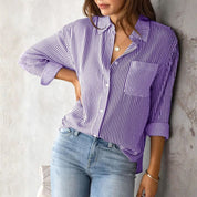Edith Striped Shirt | Women's Striped Casual Top | Relaxed Fit Summer Tee UK