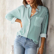 Edith Striped Shirt | Women's Striped Casual Top | Relaxed Fit Summer Tee UK