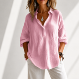 Kensington Cotton Linen Blouse | Women's Classic Blouse | Smart Casual Everyday Top UK