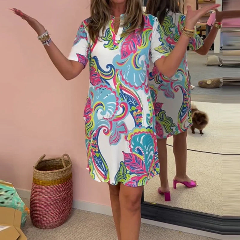 Aria Printed Shift Dress | Women's Fashion Dress | Elegant Casual Everyday Dress UK