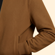 Men's Knit Collar Bomber Jacket – Brushed Rib Cuff Side Pocket Regular Fit Outerwear | Brown Black | S–3XL