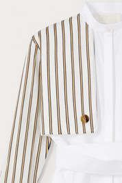 Hans Striped Poplin Asymmetric Maxi Shirt Dress | Dress | Women White Stripe