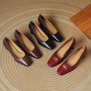 Theo Square-Toe Leather Pumps | Men's Classic Smart Shoes | Genuine Leather Smart Casual UK