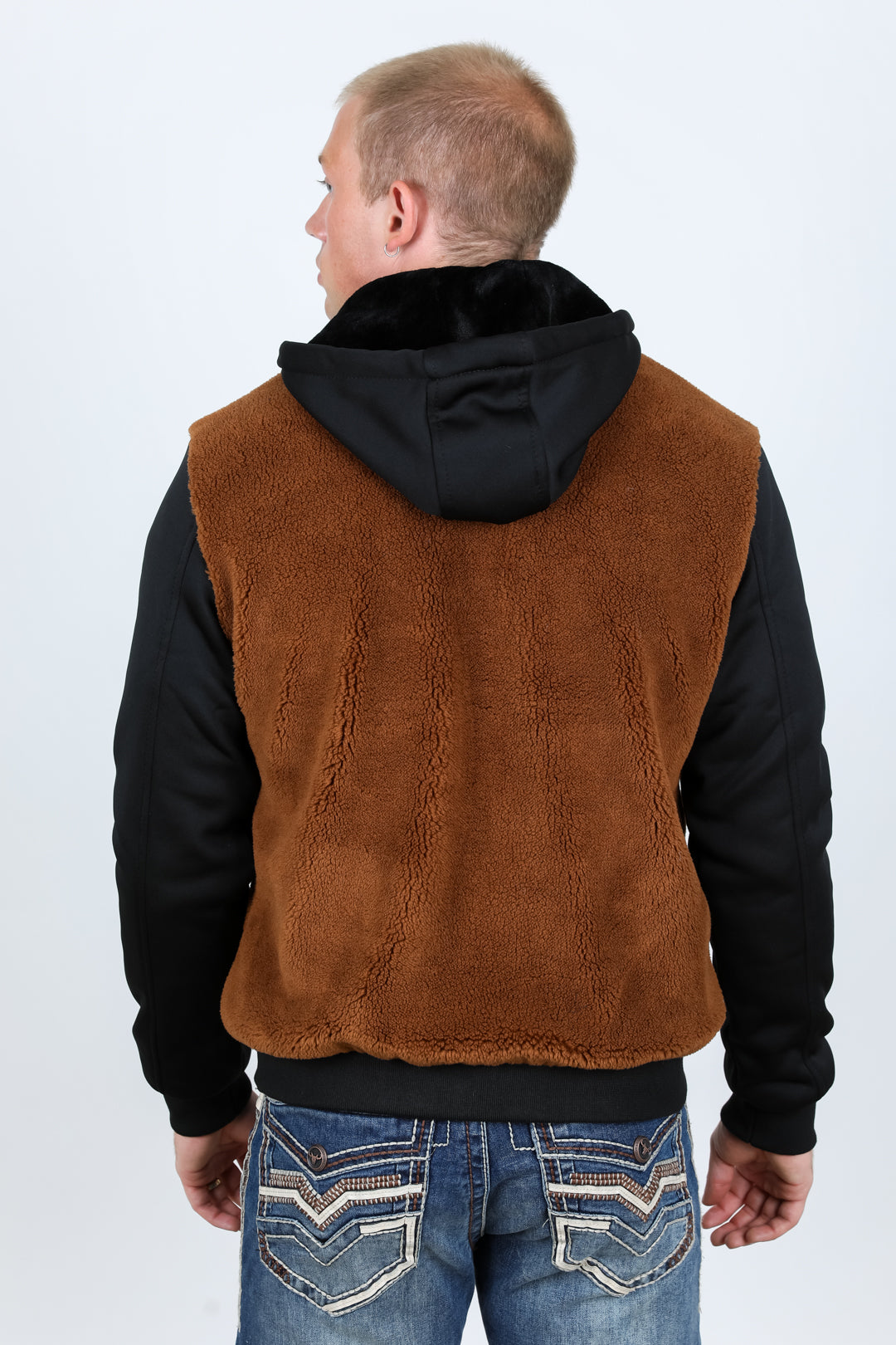 Fur-Lined Quilted Hooded Jacket | Men's Winter Jacket | Men Quilted Fur Black Camel