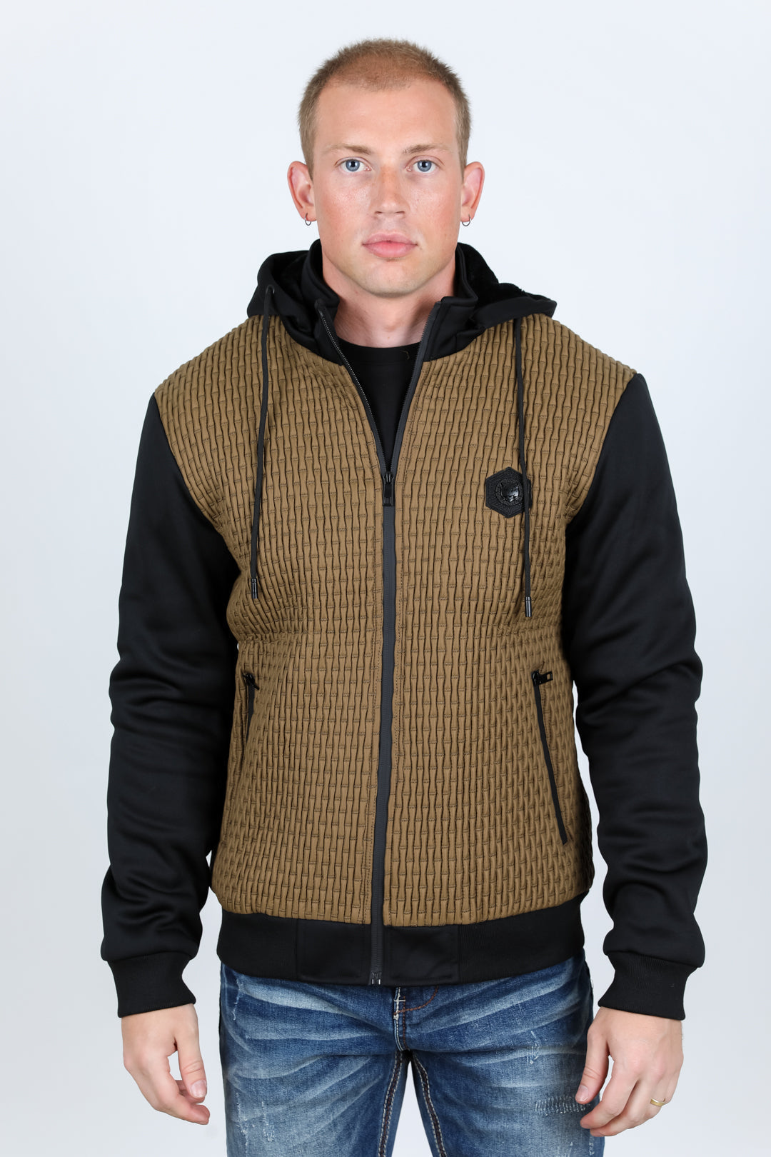 Fur-Lined Quilted Hooded Jacket | Men's Winter Jacket | Men Quilted Fur White Camel