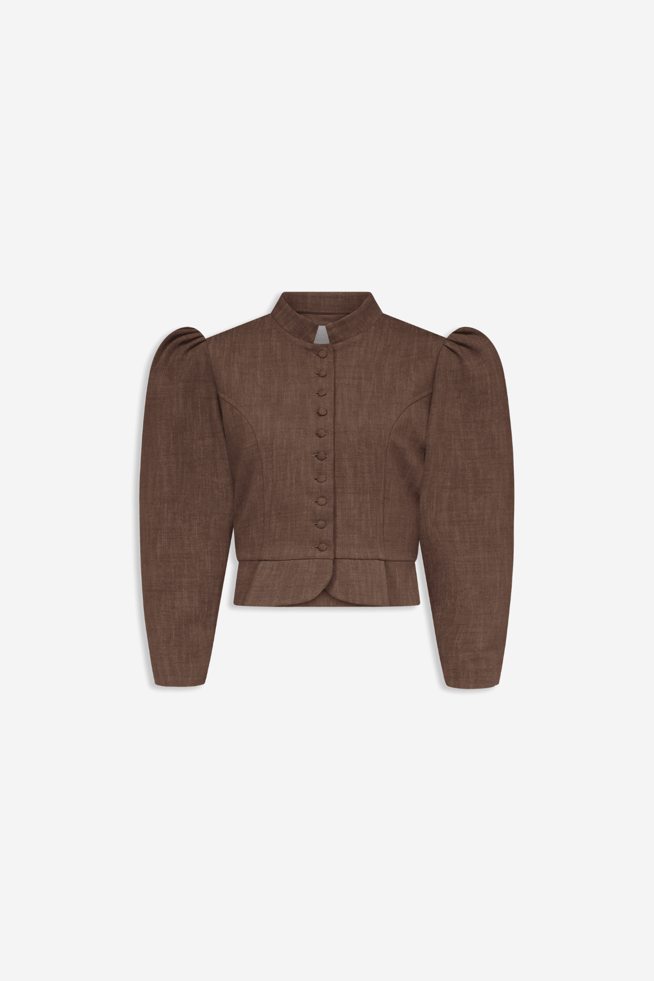 Amoako Puff-Sleeve Cropped Jacket | Jacket | Women Fitted Brown