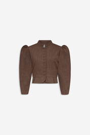 Amoako Puff-Sleeve Cropped Jacket | Jacket | Women Fitted Brown