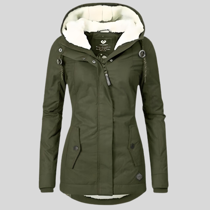 Women's Fleece-Lined Winter Parka | Plush Hood Zip Snap Front Closure | Warm Coat Extended Sizes | S–2XL