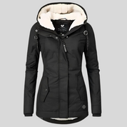Women's Fleece-Lined Winter Parka | Plush Hood Zip Snap Front Extended Sizes Warm Coat