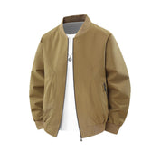 Men's Zip-Up Bomber Jacket | Curved Panel Seams Rib Collar Sleeve Pocket Casual Outerwear