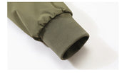 Men's Zip-Up Bomber Jacket | Curved Panel Seams Rib Collar Sleeve Pocket Casual Outerwear