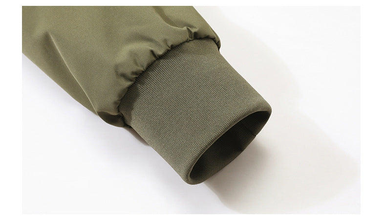 Men's Zip-Up Bomber Jacket | Curved Panel Seams Rib Collar Sleeve Pocket Casual Outerwear