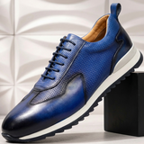 Reuben Cowhide Leather Trainer | Men's Genuine Leather Trainers | Smart Casual Fashion Shoes UK