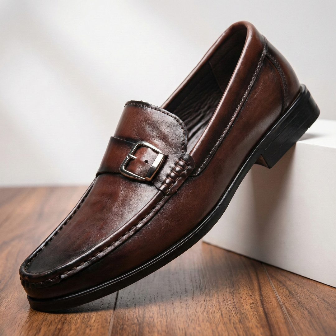 Lorenzo Leather Loafers | Men's Genuine Leather Loafers | Slip-On Smart Casual Shoes UK