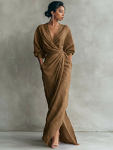 Hugo Linen Maxi Dress | Women's Elegant Maxi Dress | Summer Holiday Long Dress UK