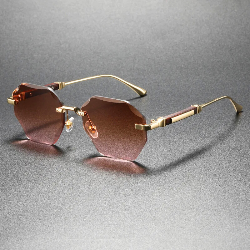 Marlowe Rimless Sunglasses | Classic Sunglasses | UV400 Protection Fashion Shades UK