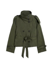 NATALIE CLASSIC TRENCH JACKET - GREEN | Women's Winter Coat | Elegant Outerwear