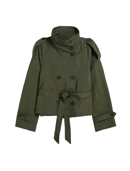 NATALIE CLASSIC TRENCH JACKET - GREEN | Women's Winter Coat | Elegant Outerwear