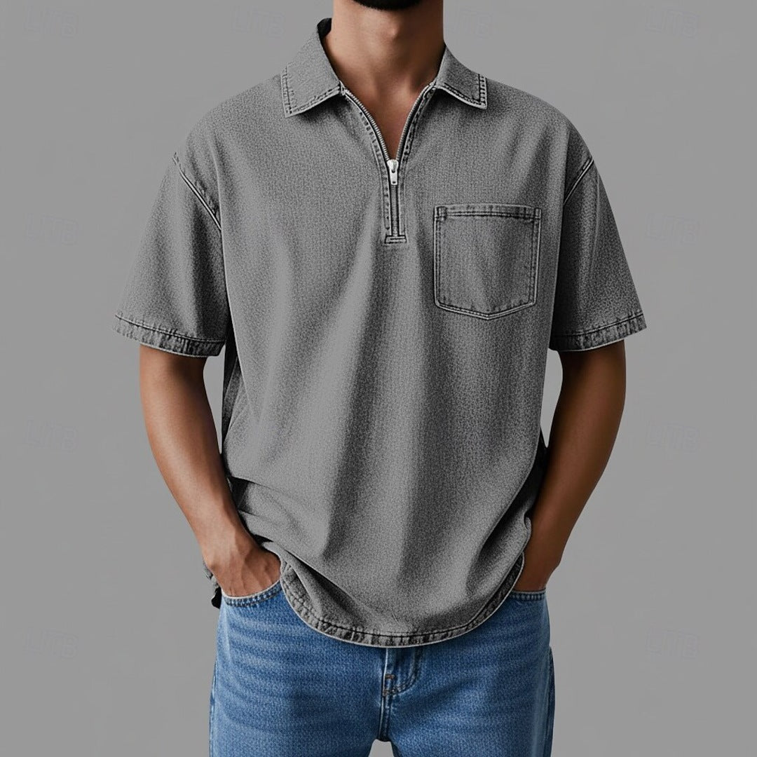 Ingram Denim Zip Shirt | Men's Classic Denim Shirt | Casual Everyday Top UK
