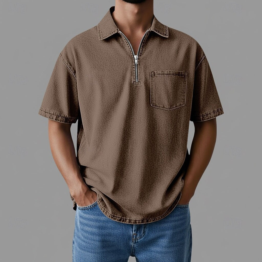 Ingram Denim Zip Shirt | Men's Classic Denim Shirt | Casual Everyday Top UK