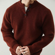 Ashbourne Henley Sweater | Men's Henley Knit Jumper | Classic Button-Neck Knitwear UK