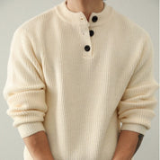 Ashbourne Henley Sweater | Men's Henley Knit Jumper | Classic Button-Neck Knitwear UK