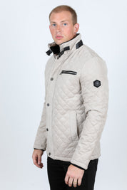 Fur-Lined Quilted Faux Suede Coat | Men's Winter Coat | Grey