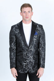 Modern Fit Evening Blazer | Men's Blazer | Men Formal Evening Black Silver Navy Gold