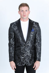 Modern Fit Evening Blazer | Men's Blazer | Men Formal Evening Black Silver Navy Gold