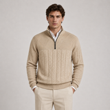 Men's Soft Ribbed Knit Quarter-Zip Sweater | Everyday Comfort Pullover Winter Knitwear